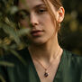 Smoky quartz triangular necklace by Mirabelle